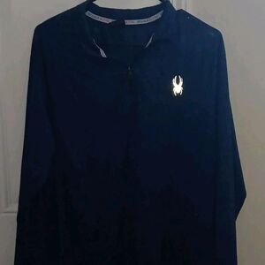 Spyder Royal Blue Textured Quarter-Zip Pullover
